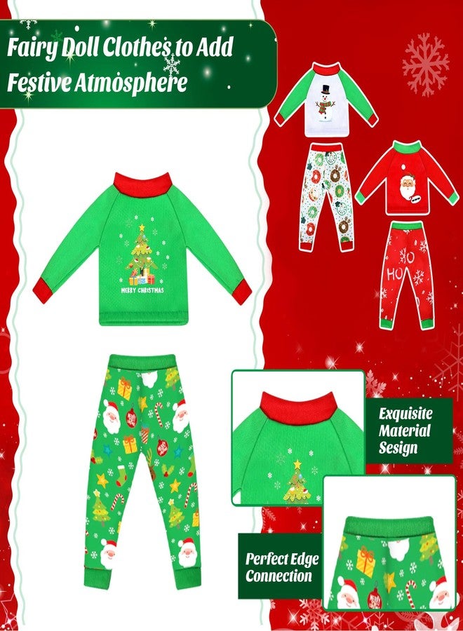 Liitrsh 6 Pcs Christmas Elf Clothes Xmas Elf Accessories Clothes Santa Elk Snowman Clothing Pajamas for Christmas Holiday Decoration(Classic Style) - Image 4